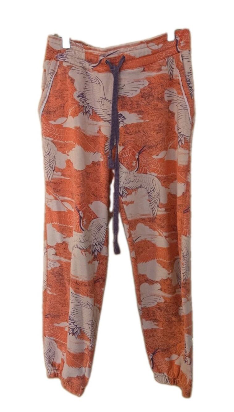 Daily Practice Camilla Cranes Bird Print Sweatpants Joggers Anthropologie Size S